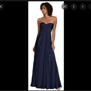 Laundry by Shelli Segal Navy Silk Gown (Size 6)